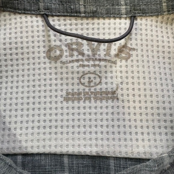 ORVIS Men's Short Sleeve Plaid‎ Button Up Shirt Gray White Size L Casual - Picture 4 of 8